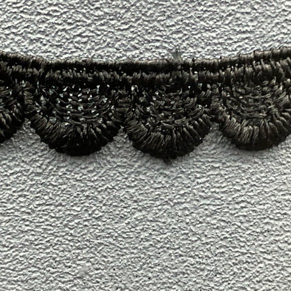 Choker Necklace Black Lace Pink Rhinestone Flower Silver Chain Barbie Retro Glam - Picture 2 of 10